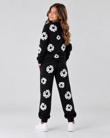 Kabartma Çiçek Baskılı Unisex Çocuk Takım - 6/15 Yaş - 31924