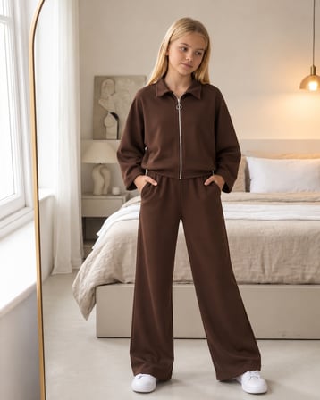 Trend Modal Pile Detaylı 2’li Modal Oysho Kız Çocuk Takım - 7/16 Yaş - 31930