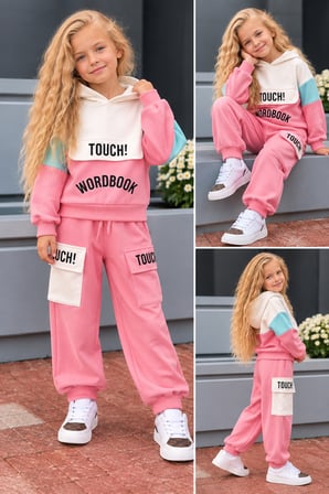 Touch 3’lü Kapüşonlu Kız Çocuk Takım - 4/12 Yaş - 31939