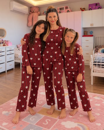 Anne & Çocuk Kombin Pijama Takımı – 3 Farklı Model - 31977 (1 TAKIM FİYATIDIR)