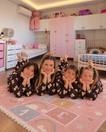 Anne & Çocuk Kombin Pijama Takımı – 3 Farklı Model - 31977 (1 TAKIM FİYATIDIR)