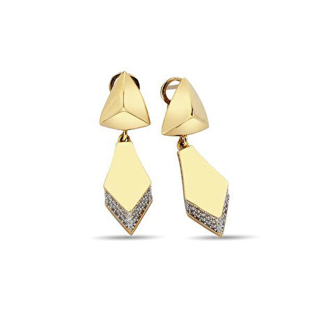 Altın Taşlı Set Küpe