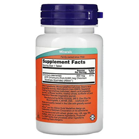 GTF chromium 200 mcg 100 Tablet