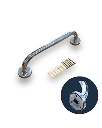 ​​​​​​​Duşakabin İçi Yaşlı ve Bedensel Engelli Tutunma Aparatı | 9x30 cm Krom Metal Tutma Barı | Güvenli Dayanıklı Tasarım | Otel Buklet Serisi