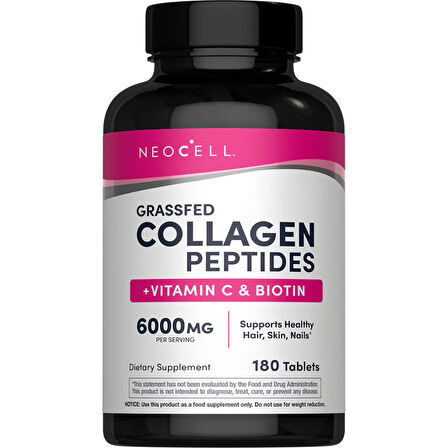 grassfed Collagen Peptides + Vitamin C & Biotin 6000 mg 180 Tablet