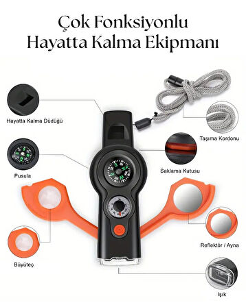 Hayatta Kalma Düdüğü 7 Fonksiyonlu Düdük