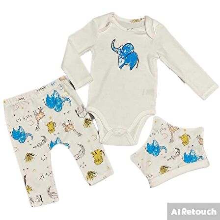 Bebek Pijama Takımı %100 Pamuk Şapka Zıbın Pantalon Kız - Erkek 1.0 TOG : 20 ila 24°C
