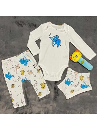 Bebek Pijama Takımı %100 Pamuk Şapka Zıbın Pantalon Kız - Erkek 1.0 TOG : 20 ila 24°C
