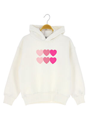 Kız Çocuk Sweatshirt Kapüşonlu Polarlı