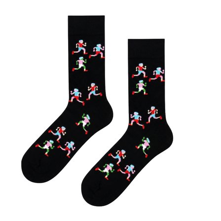 Maraton Koşucusu Desenli Unisex Soket Çorap