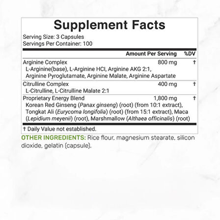 Nitric Oxide Booster 3,000 mg 300 Kapsül
