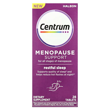 Restful Sleep Menopause Support Tablets, Supplement with Clinically Studied DailyZz and geniVida, 28 Tablet