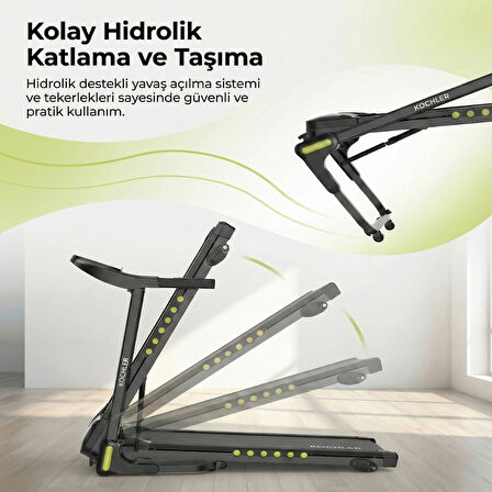 Katlanabilir Uygulamalı Dijital Koşu & Yürüyüş Bandı – 1.5 HP Motor, 4 Kademeli Eğim