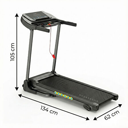 Katlanabilir Uygulamalı Dijital Koşu & Yürüyüş Bandı – 1.5 HP Motor, 4 Kademeli Eğim