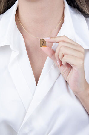 Altın Kaplamalı Z Harf Kolye