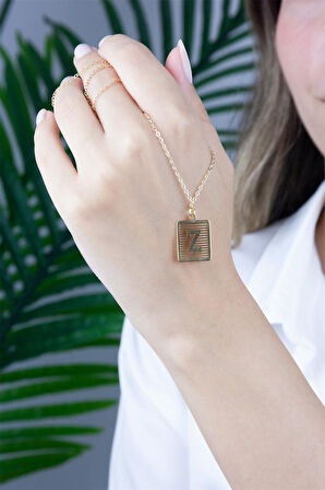 Altın Kaplamalı Z Harf Kolye