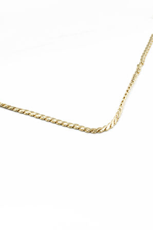 Yatay Ezme Zincir Model Xuping Kararmaz Gold Kadın Kolye - 55 cm