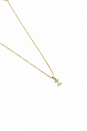 Xuping Gold Renkli, Zirkon Taşlı Z Harfi Kolyesi - 45 cm (Anti-Alerjik)