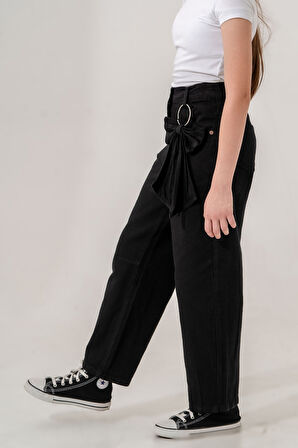 Kız Çocuk Fiyonklu Keten Pantolon 2557