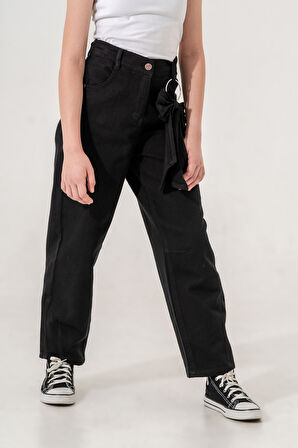 Kız Çocuk Fiyonklu Keten Pantolon 2557