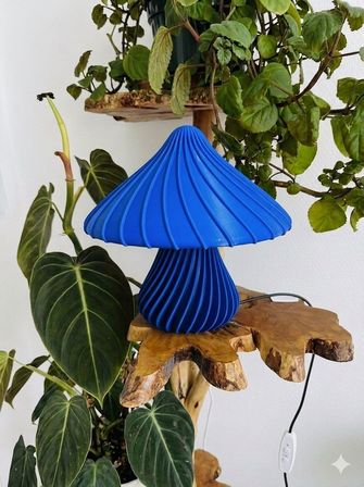 Dekoratif Mantar Lamba - Modern Masaüstü Aksesuarı Minimalist Seçenek: Minimalist Bükümlü Mantar Obje - Gece Lambası ve Dekoratif Figür