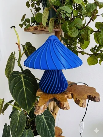 Dekoratif Mantar Lamba - Modern Masaüstü Aksesuarı Minimalist Seçenek: Minimalist Bükümlü Mantar Obje - Gece Lambası ve Dekoratif Figür
