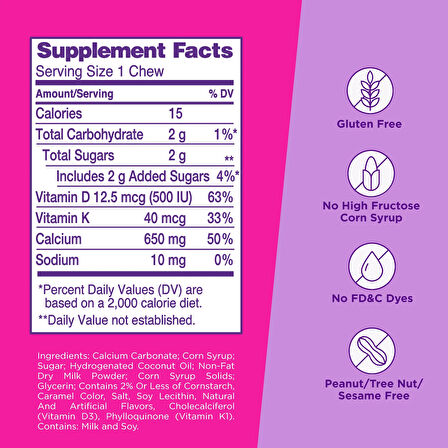 Viactiv Calcium + Bone Strenghthenıng 650 mg 100 Soft Chews