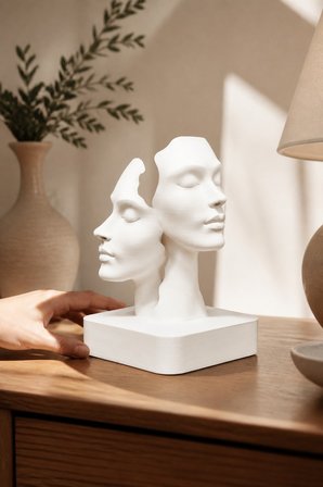 İkiliğin Yüzleri Figürlü Minimalist Dekoratif Biblo