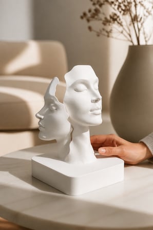 İkiliğin Yüzleri Figürlü Minimalist Dekoratif Biblo