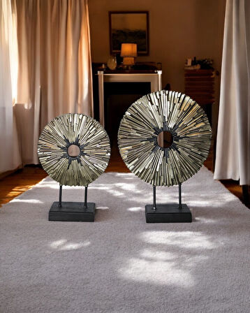 2'li İris Dekoratif Daire Biblo Obje C 4055