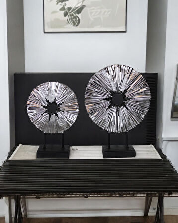 2'li İris Dekoratif Daire Biblo Obje C 4055