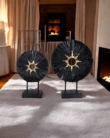 2'li İris Dekoratif Daire Biblo Obje C 4055