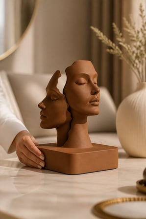 İkiliğin Yüzleri Figürlü Minimalist Dekoratif Biblo