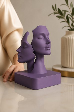 İkiliğin Yüzleri Figürlü Minimalist Dekoratif Biblo