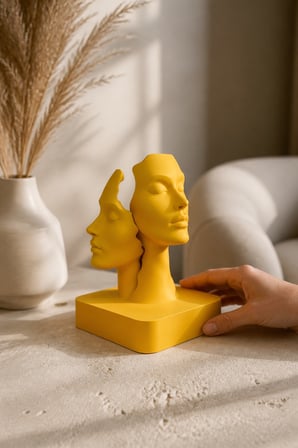 İkiliğin Yüzleri Figürlü Minimalist Dekoratif Biblo
