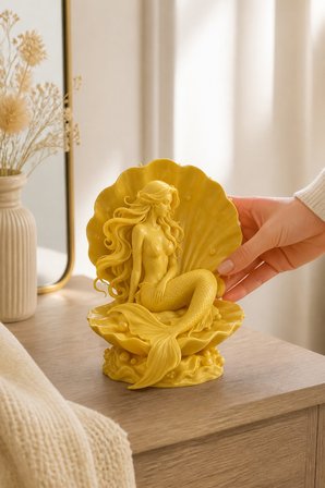 Kabuklu Deniz Kızı Figürlü Dekoratif Biblo