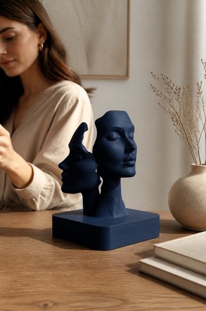 İkiliğin Yüzleri Figürlü Minimalist Dekoratif Biblo