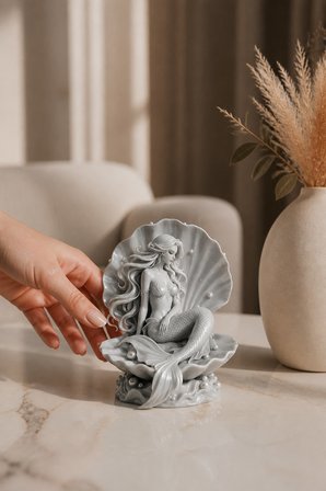 Kabuklu Deniz Kızı Figürlü Dekoratif Biblo