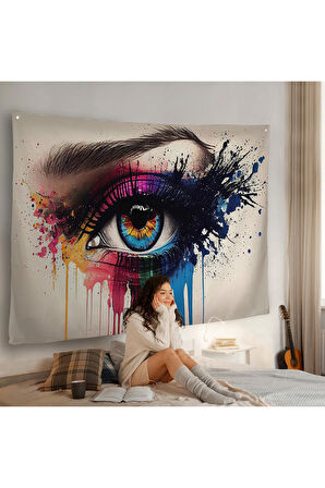 Renkli Zarif Kadın Göz Duvar Örtüsü-7230