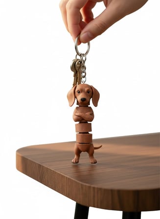 Dachshund Köpek Figürlü Hareketli Anahtarlık