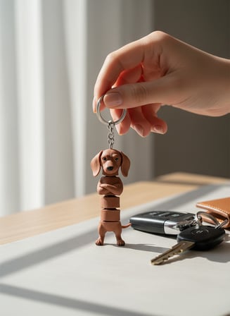 Dachshund Köpek Figürlü Hareketli Anahtarlık