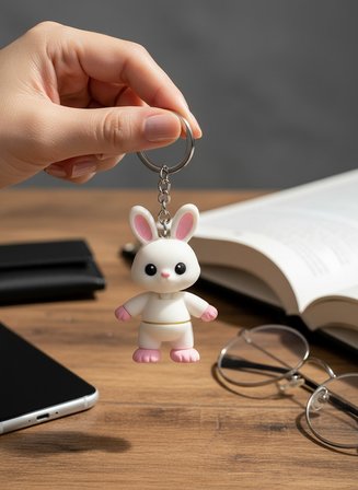 Paskalya Tavşanı Figürlü Hareketli Anahtarlık