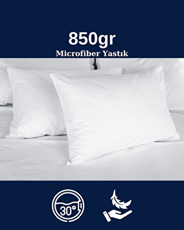 Microfiber Kumaş Yastık | Boncuk Silikon | Beyaz | 850gr | 50x70