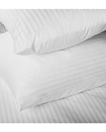 Lumira Çizgili Pamuk Saten Nevresim Takımı | Tek Kişilik Premium | 83 Tel Otel Serisi | 160x230