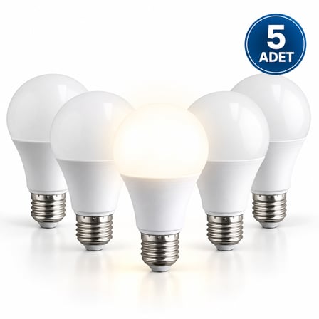 Noas 9 Watt E27 Duy Led Ampul Beyaz 6500 Kelvin_5li