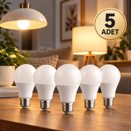 Noas 9 Watt E27 Duy Led Ampul Beyaz 6500 Kelvin_5li