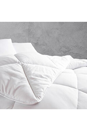 Çift Kişilik Lüx Mikrofiber Yorgan | Beyaz | Battal Boy | 215x225