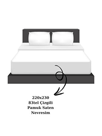 Çift Kişilik Çizgili Pamuk Saten Nevresim | 220x230 | King Size | Mix & Match | Otel Serisi