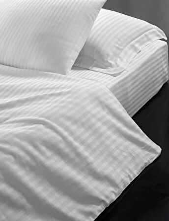Çift Kişilik Çizgili Pamuk Saten Nevresim | 220x230 | King Size | Mix & Match | Otel Serisi