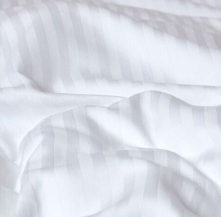 Nivora Çift Kişilik Çizgili Pamuk Saten Çarşaf | 240x280 | Mix & Match | Otel Serisi